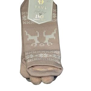 ✨ Tavi Noir Holiday Grip Socks – Neutral 2-Pack ✨